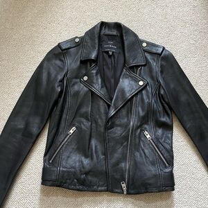 Real leather moto jacket
